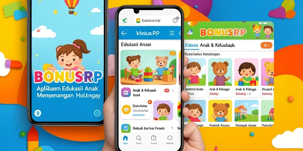 Antarmuka BONUSRP yang menarik untuk anak-anak belajar.