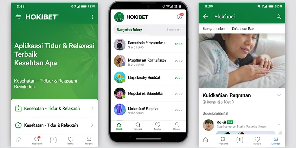 Tampilan antarmuka aplikasi HOKIBET untuk relaksasi dan tidur.