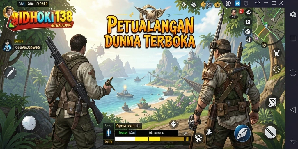 Tampilan antarmuka IDRHOKI138 dengan dunia terbuka yang memukau.