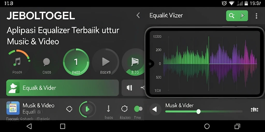 Tampilan antarmuka pengguna JEBOLTOGEL dengan pengaturan Equalizer.