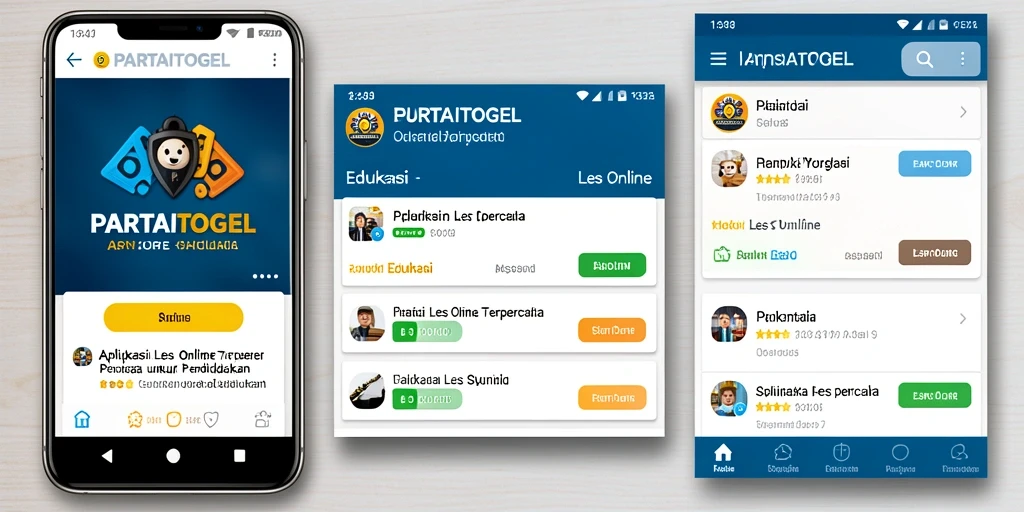 Antarmuka aplikasi PARTAITOGEL yang ramah pengguna untuk Les Online.